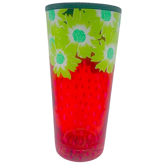 Starbucks Strawberry Glass Cup - Summer 2022 - Tumbler Iced Cold Fruit Red Green - Picture 5 of 8